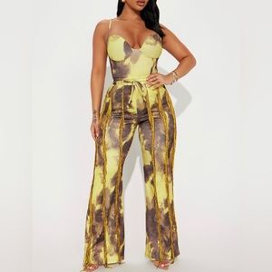 Ayda Fringe Pant Set - Yellow